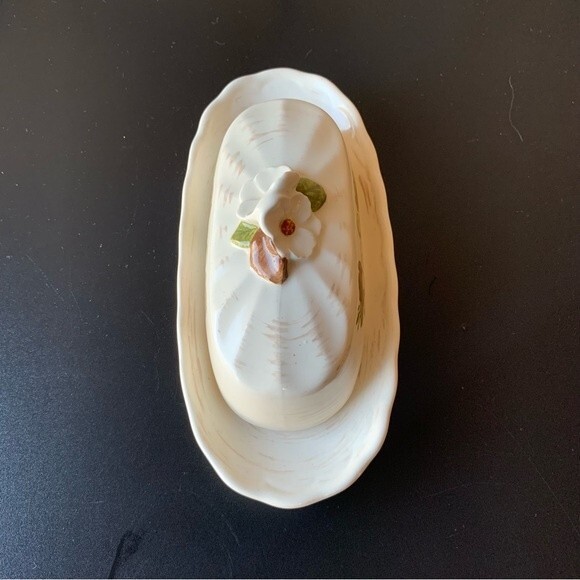 Vernon Ware by Metlox Fruit Basket Butter Dish  Vintage 1960s Made in California - Picture 7 of 13